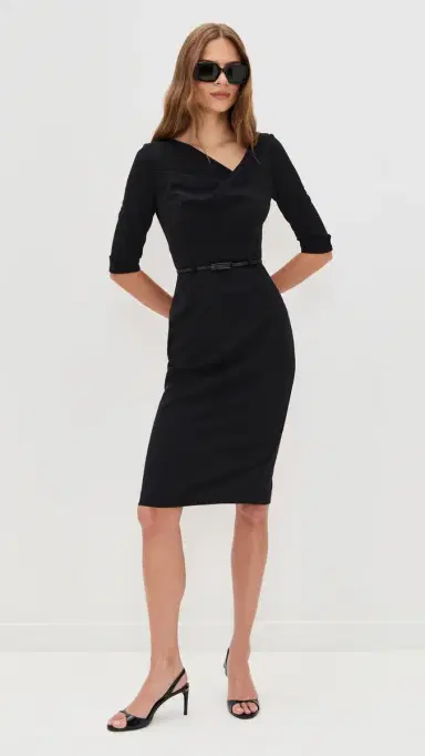 BLACK HALO 3/ Sleeve Jackie O Dress Black | Thumbnail 2