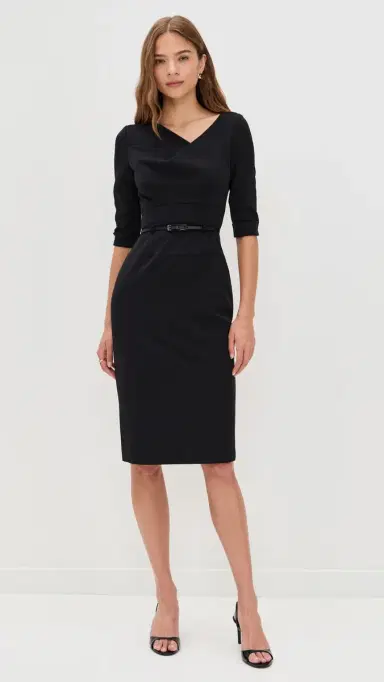 BLACK HALO 3/ Sleeve Jackie O Dress Black | Thumbnail 5