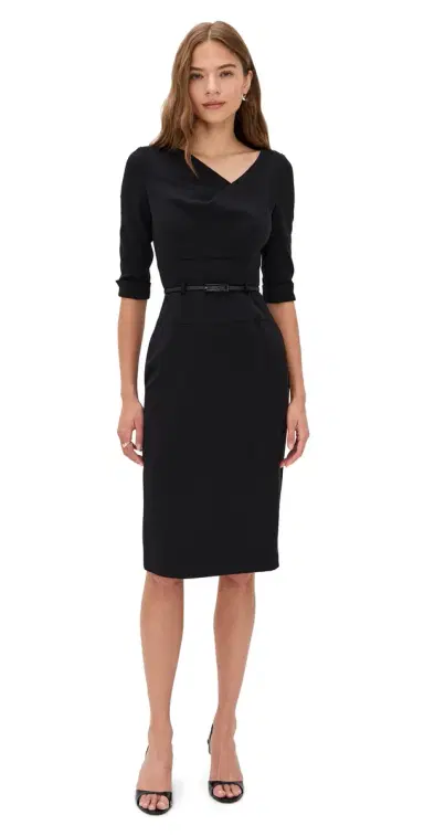 BLACK HALO 3/ Sleeve Jackie O Dress Black | Thumbnail 1
