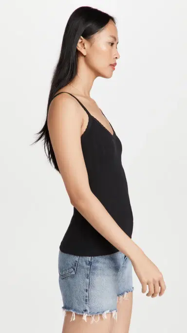 LESET Pointelle Classic Tank Top Black L | Thumbnail 5