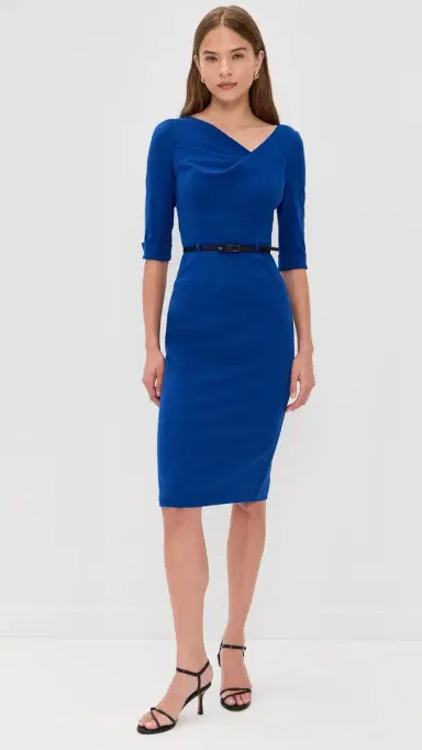 BLACK HALO 3/4 Sleeve Jackie O Dress Cobalt 6 | Thumbnail 5