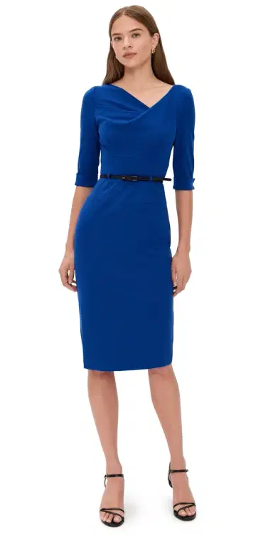 BLACK HALO 3/4 Sleeve Jackie O Dress Cobalt 6 | Thumbnail 1