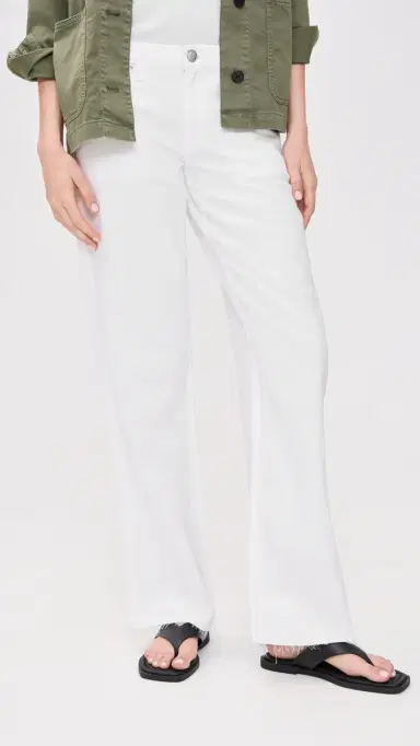 rag & bone Featherweight Cam Full Straight Jeans White | Thumbnail 2