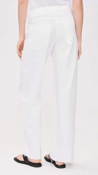 rag & bone Featherweight Cam Full Straight Jeans White | Thumbnail 3