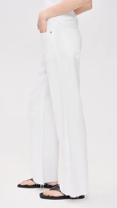 rag & bone Featherweight Cam Full Straight Jeans White | Thumbnail 4