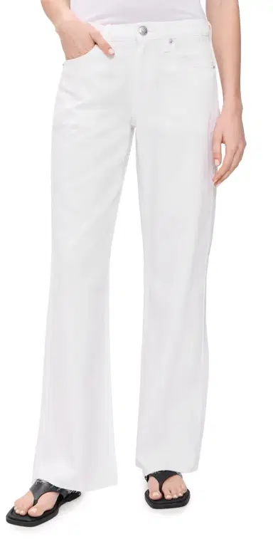 rag & bone Featherweight Cam Full Straight Jeans White | Thumbnail 1