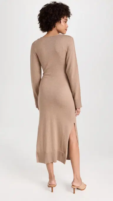 SIMKHAI Skyla Wrap Dress Heather Teak | Thumbnail 3 SIMKHAI Skyla Wrap Dress Heather Teak | Thumbnail 3