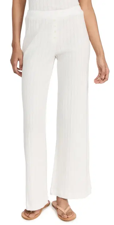 LESET Pointelle Pants White S | Thumbnail 1 LESET Pointelle Pants White S | Thumbnail 1