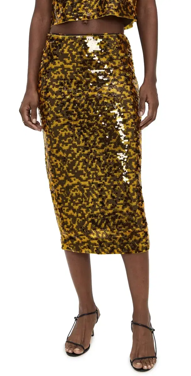 Staud Casey Skirt Turmeric/Black
