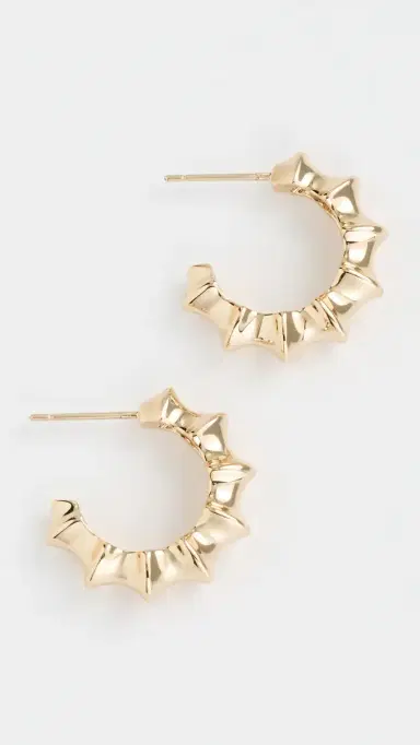 Jennifer Fisher Murphy Huggie Hoop Earrings Yellow Gold One Size | Thumbnail 2