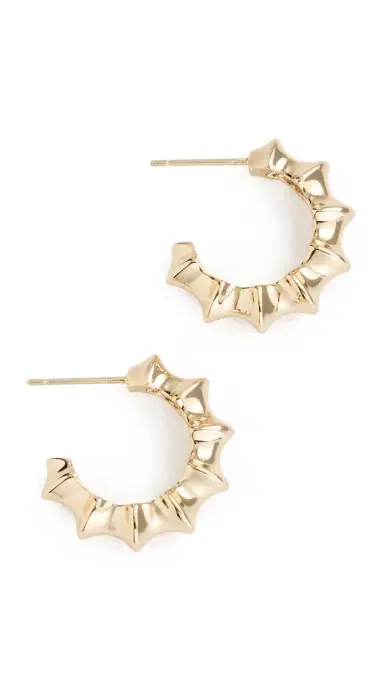 Jennifer Fisher Murphy Huggie Hoop Earrings Yellow Gold One Size | Thumbnail 5