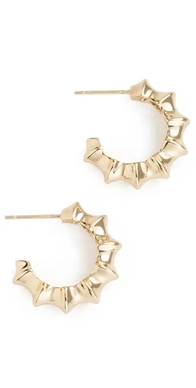 Jennifer Fisher Murphy Huggie Hoop Earrings Yellow Gold One Size | Thumbnail 1