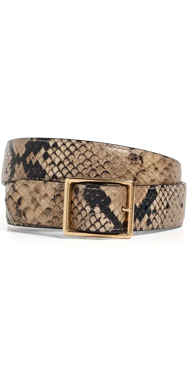 Nili Lotan Gabriele Belt Taupe Snakeskin w/ Gold
