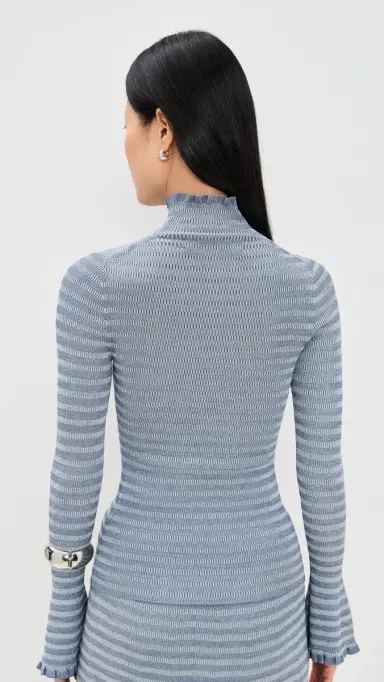 Proenza Schouler White Label Phyllis Turtleneck In Geo Knits late | Thumbnail 3 Proenza Schouler White Label Phyllis Turtleneck In Geo Knits late | Thumbnail 3