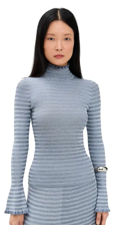 Proenza Schouler White Label Phyllis Turtleneck In Geo Knits late | Thumbnail 1 Proenza Schouler White Label Phyllis Turtleneck In Geo Knits late | Thumbnail 1