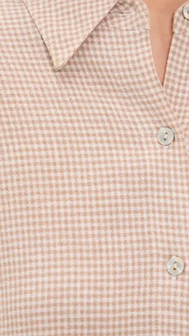 Eberjey Linen Blend Relaxed Sleeve Top Gingham White | Thumbnail 6 Eberjey Linen Blend Relaxed Sleeve Top Gingham White | Thumbnail 6