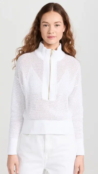 Varley Aurora Half Zip Knit White M | Thumbnail 2