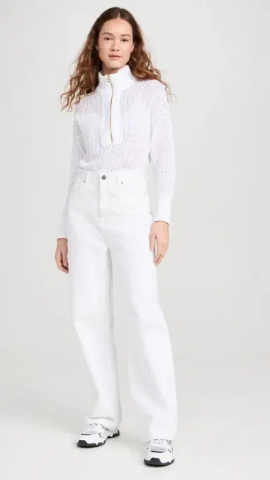 Varley Aurora Half Zip Knit White M | Thumbnail 5