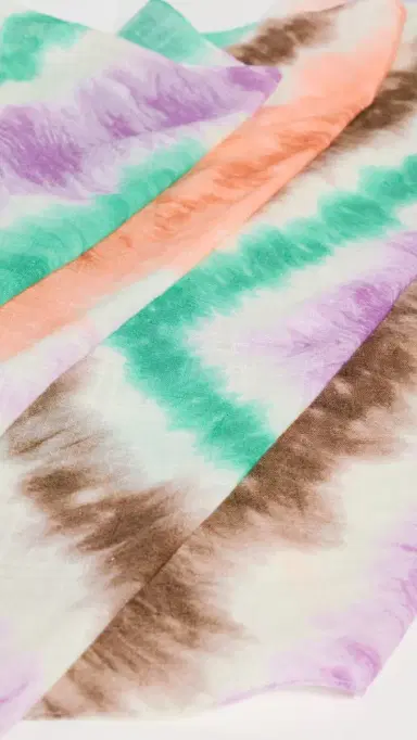 Faherty Tie Dye Printed Oblong Scarf Egret Multi | Thumbnail 4