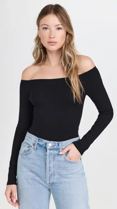 Joe's Jeans Off Shoulder Top Black | Thumbnail 2 Joe's Jeans Off Shoulder Top Black | Thumbnail 2