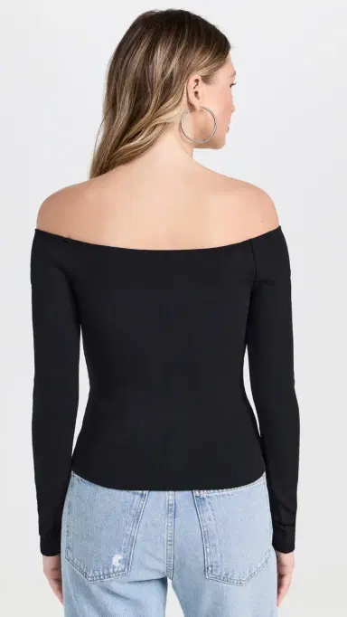 Joe's Jeans Off Shoulder Top Black | Thumbnail 3 Joe's Jeans Off Shoulder Top Black | Thumbnail 3