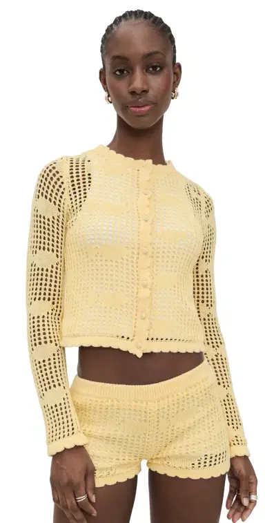 Bailey Rose Crochet Cardigan Buttermilk | Thumbnail 1