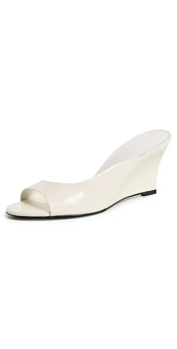 Black Suede Studio Arisha 70 Mules Coconut Patent Leather