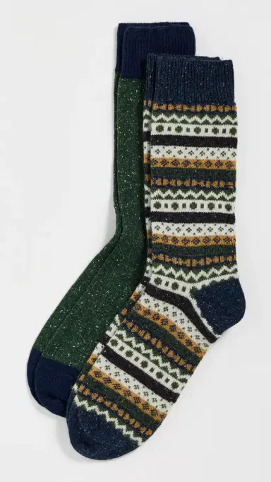 Barbour Fair Isle Socks 2 Pack | Thumbnail 2