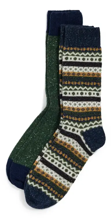 Barbour Fair Isle Socks 2 Pack | Thumbnail 1