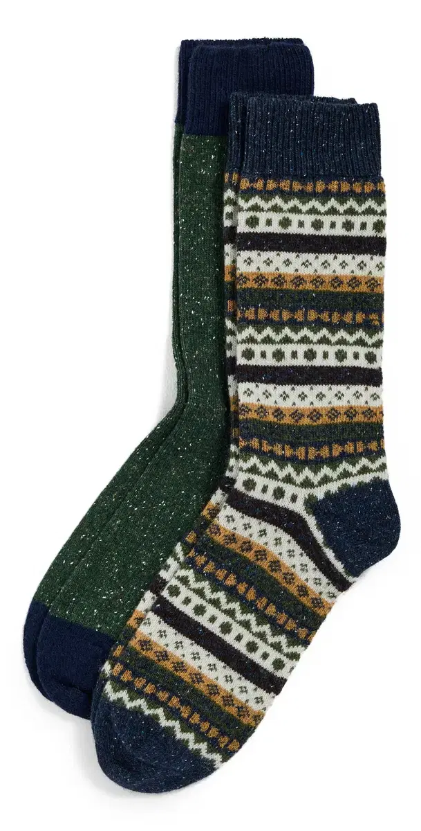 Barbour Fair Isle Socks 2 Pack