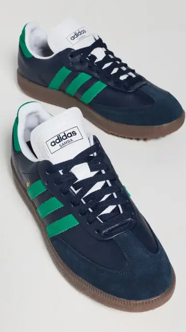 Adidas Golf Samba Spikeless Golf Shoes Night Indigo/Court Green/White 8 | Thumbnail 4