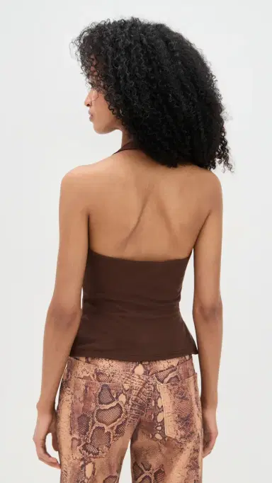 Runaway The Label Andie V-Neck Halter Top Bitter Chocolate | Thumbnail 3 Runaway The Label Andie V-Neck Halter Top Bitter Chocolate | Thumbnail 3