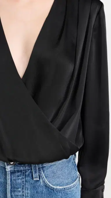 Favorite Daughter The Date Blouse Thong Bodysuit Black S | Thumbnail 6 Favorite Daughter The Date Blouse Thong Bodysuit Black S | Thumbnail 6