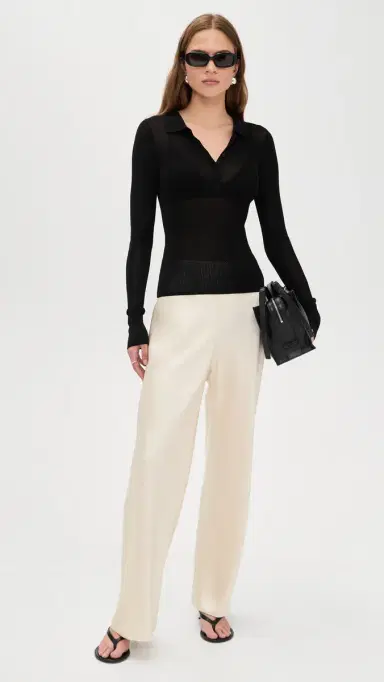 Vince Colette High Waist Fluid Satin Bias Pant Bona | Thumbnail 5