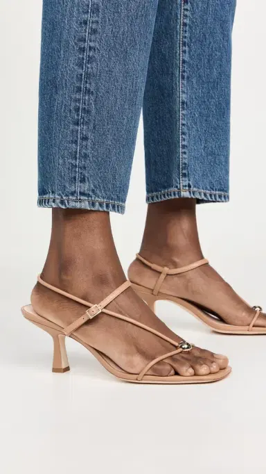 Loeffler Randall Triana Strappy Mid Heel Sandals with Ball Dune 7 | Thumbnail 5