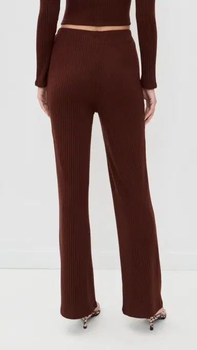LE BOP Mia Ribbed Pants Chocolate | Thumbnail 3 LE BOP Mia Ribbed Pants Chocolate | Thumbnail 3