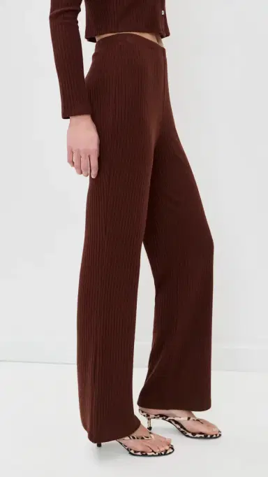 LE BOP Mia Ribbed Pants Chocolate | Thumbnail 4 LE BOP Mia Ribbed Pants Chocolate | Thumbnail 4