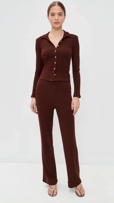 LE BOP Mia Ribbed Pants Chocolate | Thumbnail 5 LE BOP Mia Ribbed Pants Chocolate | Thumbnail 5