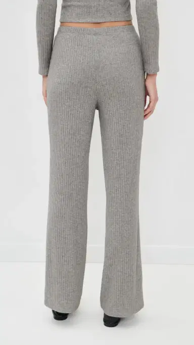 LE BOP Mia Ribbed Pants Heather Grey | Thumbnail 3 LE BOP Mia Ribbed Pants Heather Grey | Thumbnail 3