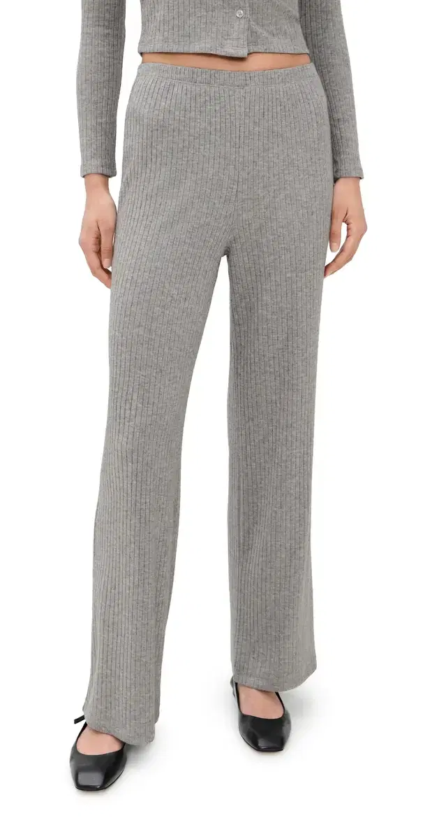 LE BOP ia Ribbed Pants Heather Grey