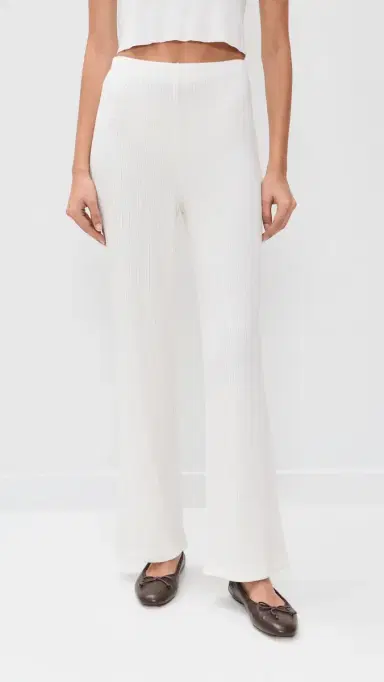 LE BOP Mia Ribbed Pants Off White | Thumbnail 2