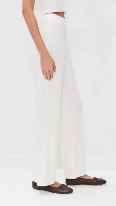 LE BOP Mia Ribbed Pants Off White | Thumbnail 4