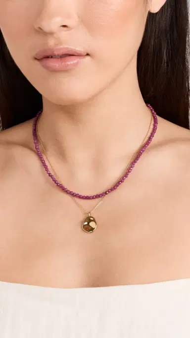 JIA JIA July Ruby Beaded Necklace Ruby One Size | Thumbnail 3