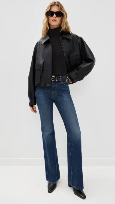 susana monaco Mock Neck Thumb Hole Long Sleeve Tee Black L | Thumbnail 5