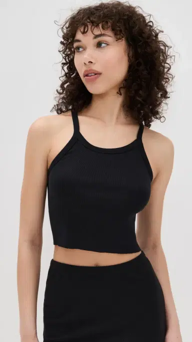 Éterne Cropped Rib Tank Black Black | Thumbnail 2 Éterne Cropped Rib Tank Black Black | Thumbnail 2