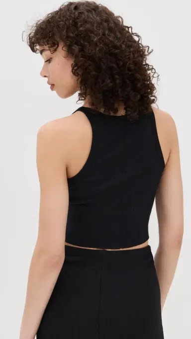 Éterne Cropped Rib Tank Black Black | Thumbnail 3 Éterne Cropped Rib Tank Black Black | Thumbnail 3