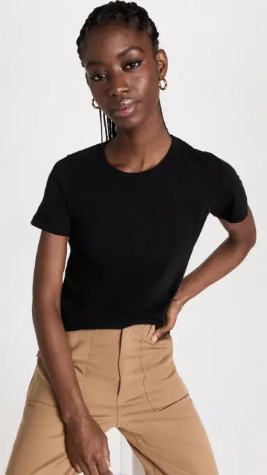 Jenni Kayne Cotton Slim Tee Black | Thumbnail 2 Jenni Kayne Cotton Slim Tee Black | Thumbnail 2
