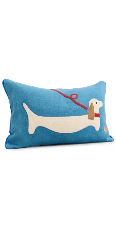Jonathan Adler Dachshund Pillow Blue One Size | Thumbnail 1