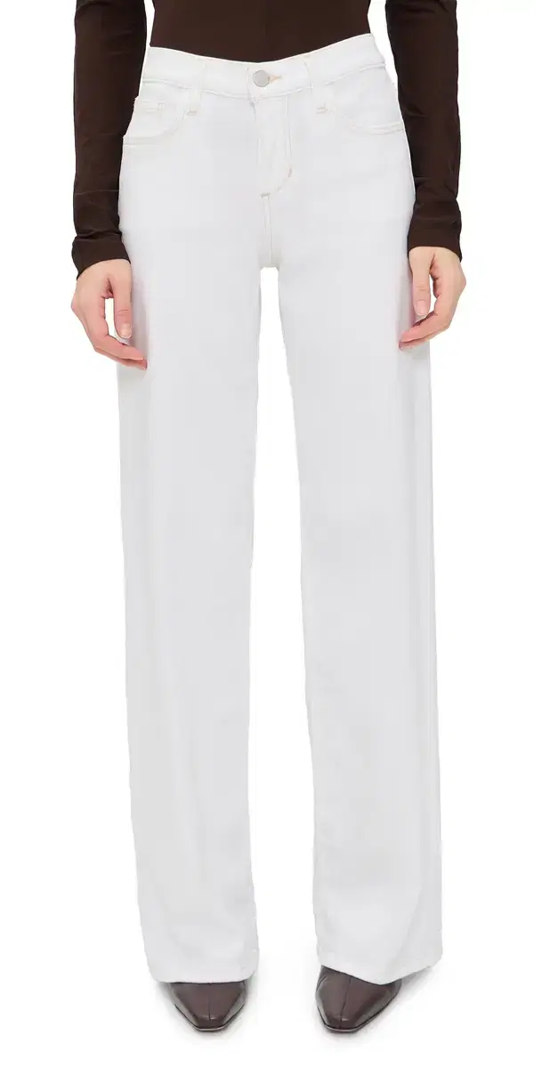 Joe's Jeans The Lou Lou Low Rise Wide Leg Jeans White