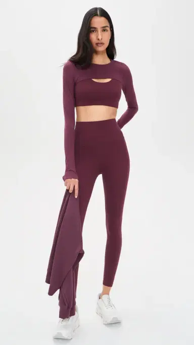 Splits59 Amelia Airweight Lite Shrug Top Dk Cherry M | Thumbnail 5 Splits59 Amelia Airweight Lite Shrug Top Dk Cherry M | Thumbnail 5